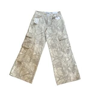 Women’s Cargo Wide Leg Pants  Beige  streetwear  utility festival  Y2K  Sz 7 NWT